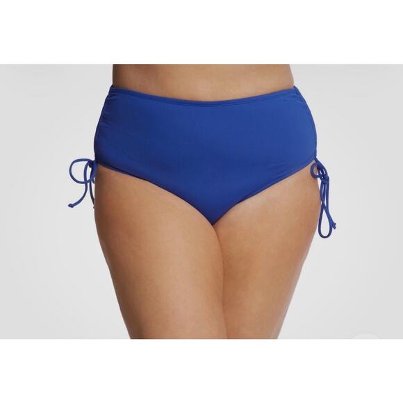 24th & Ocean Navy Mid Waist Adjustable Bikini Bottom Medium NWT - Picture 2 of 7